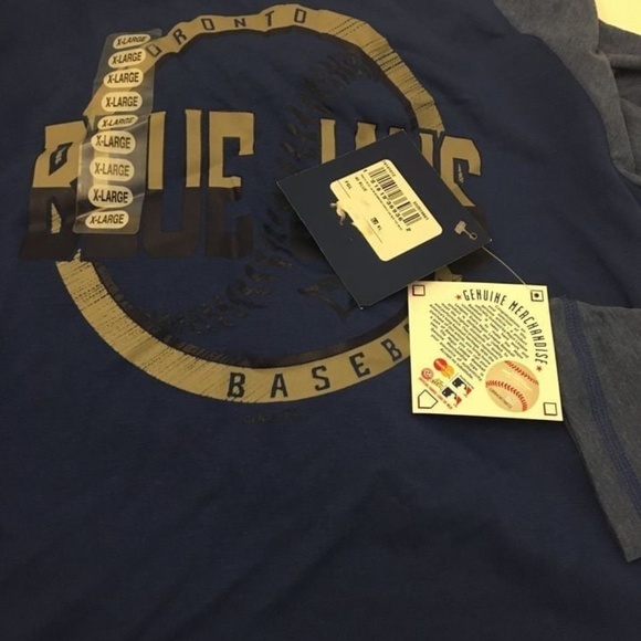 BRAND NEW youth boy girl mlb toronto blue jays 3/4 sleeve shirt size XL 18-20 - Picture 2 of 2